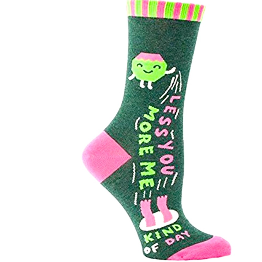 NWT Blue Q Socks “Less You More Me Kinda Day”Women’s Socks, Shoe Size 5-10